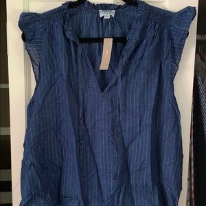 NWT J Crew Cotton Flutter Sleeve Top